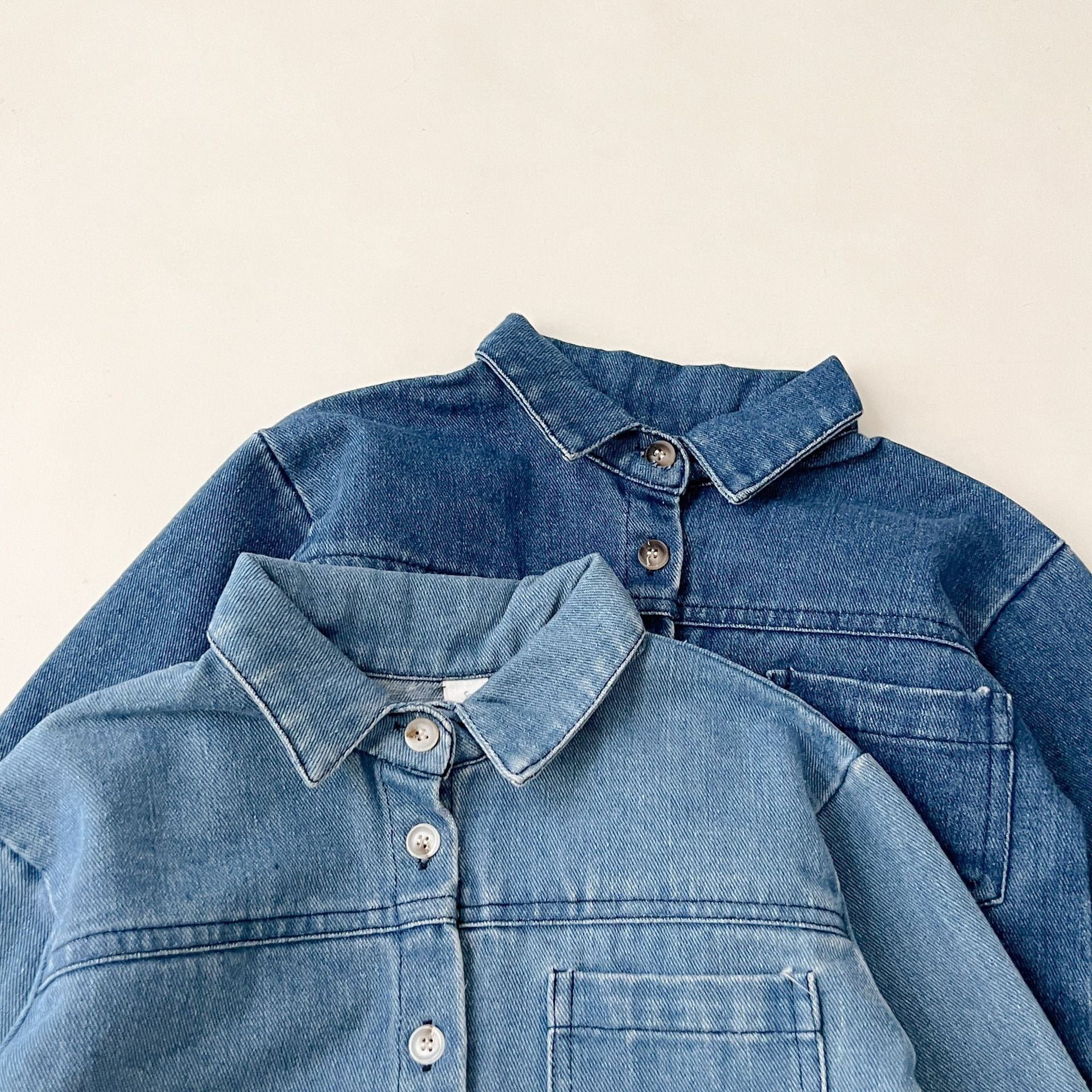 Denim Long-sleeved Shirt & Pants Set