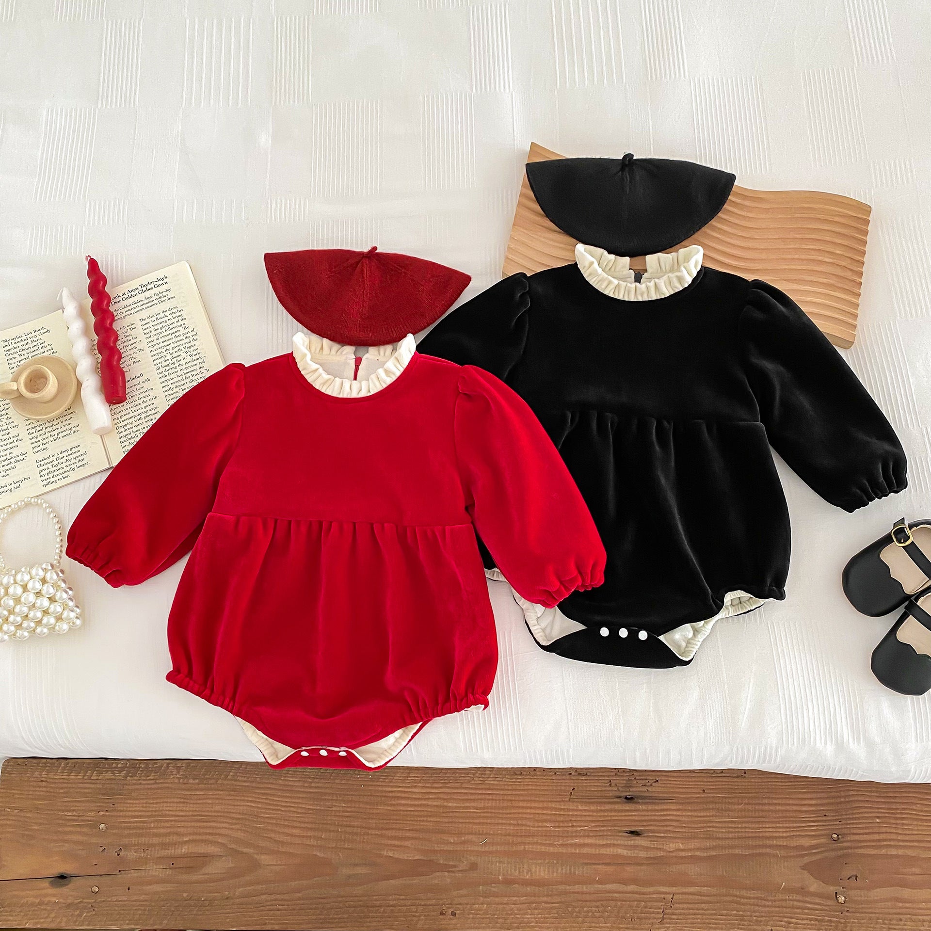 Baby Jumpsuit Winter Sweet Fleece-lined Romper