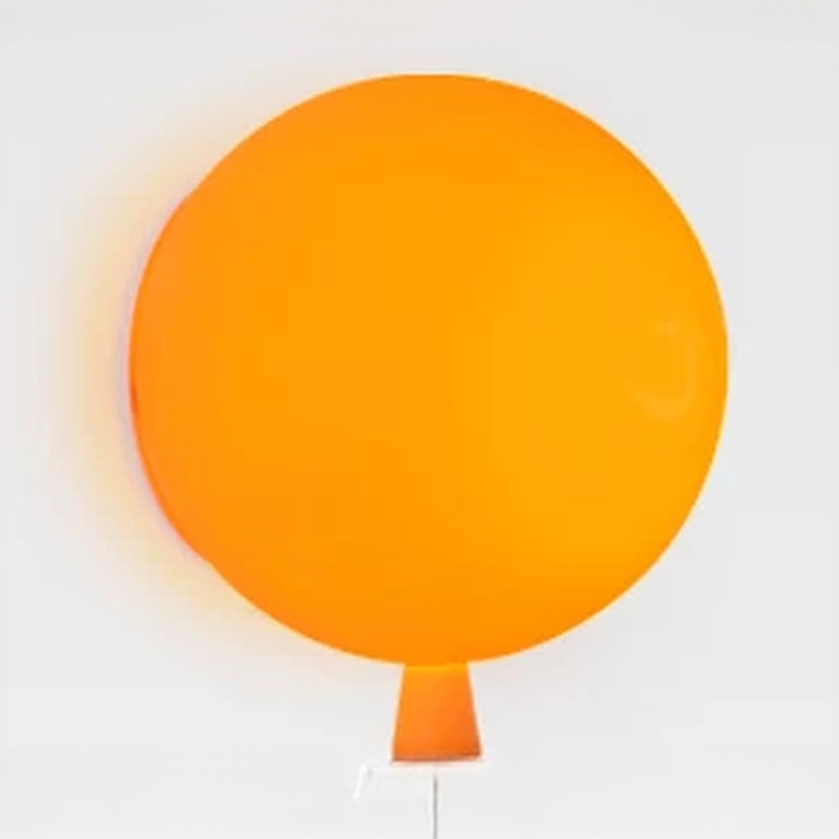 Frosted orange balloon wall lamp shade and knot detail