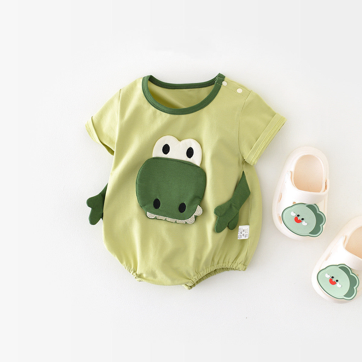 Cartoon Dinosaur Full Moon Jumpsuit For Infants And Young Children Going Out