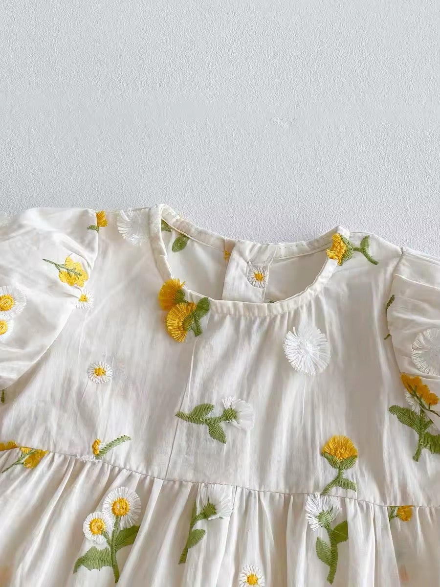 Handmade Embroidered Sunflower Romper – Limited Edition! 🌻