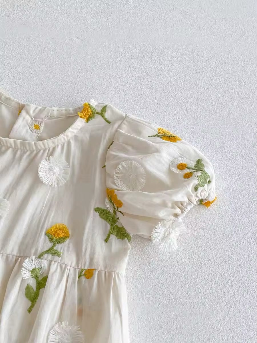 Handmade Embroidered Sunflower Romper – Limited Edition! 🌻