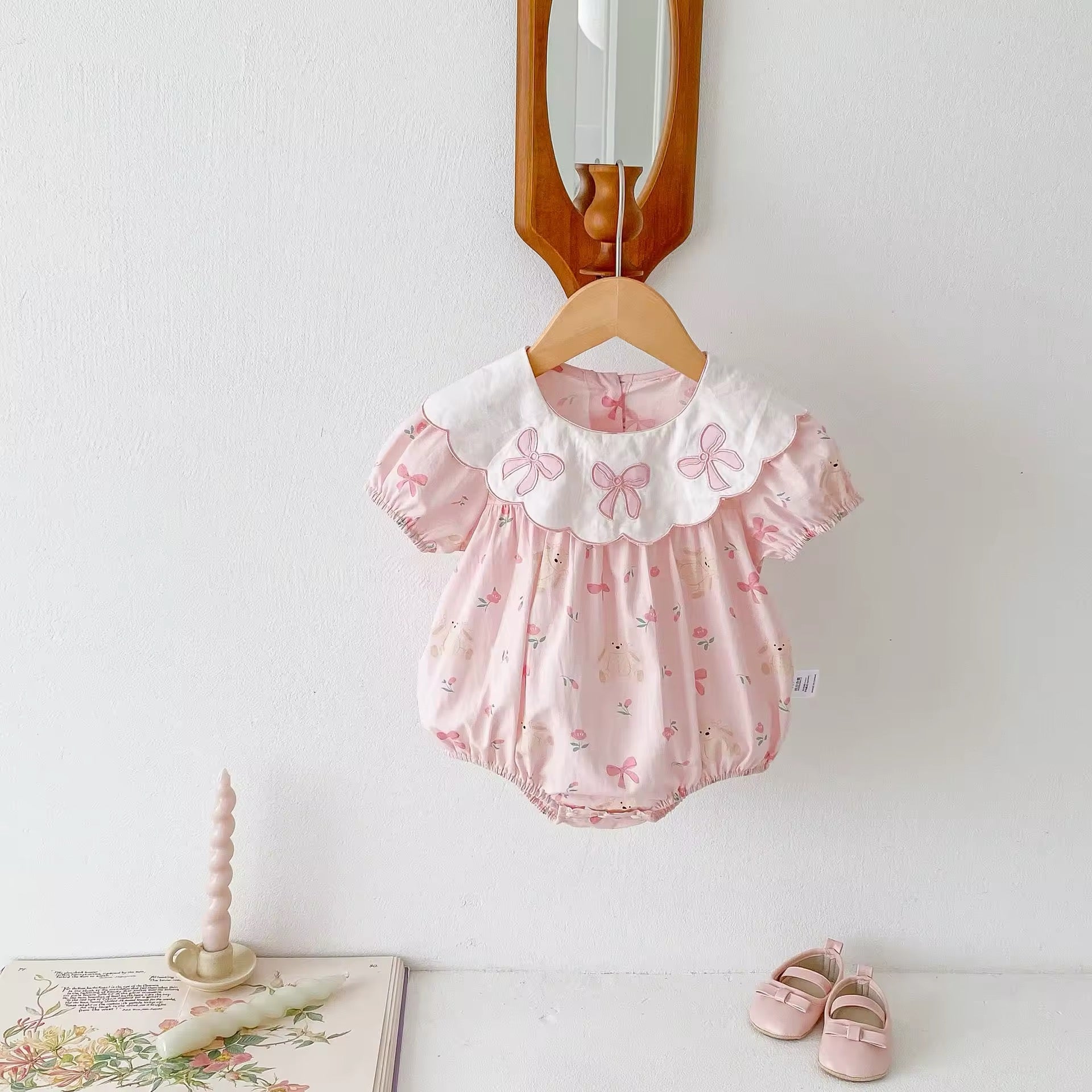 🌸 Soft Pink Romper – Adorable & Comfy!