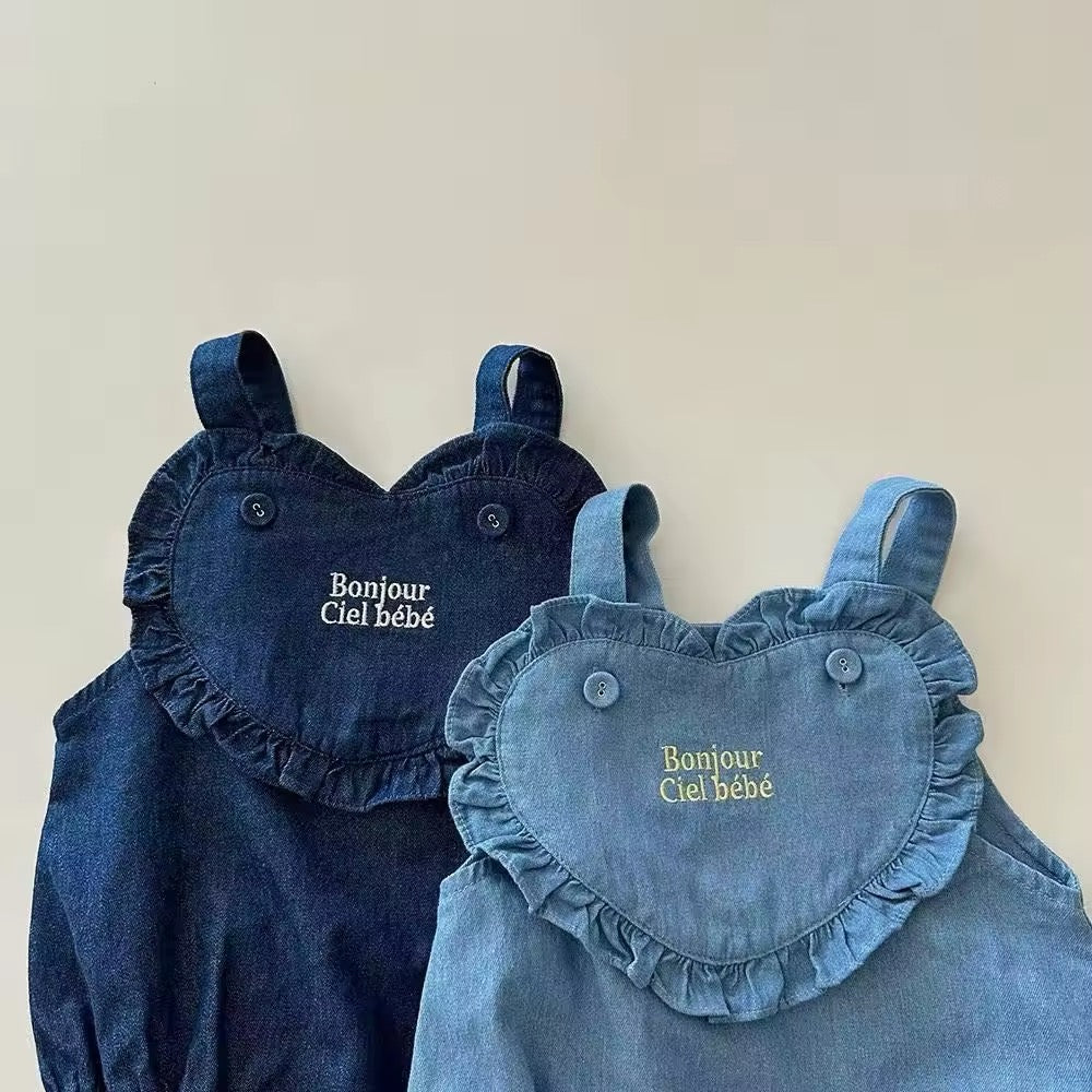 Baby Embroidery Denim Romper