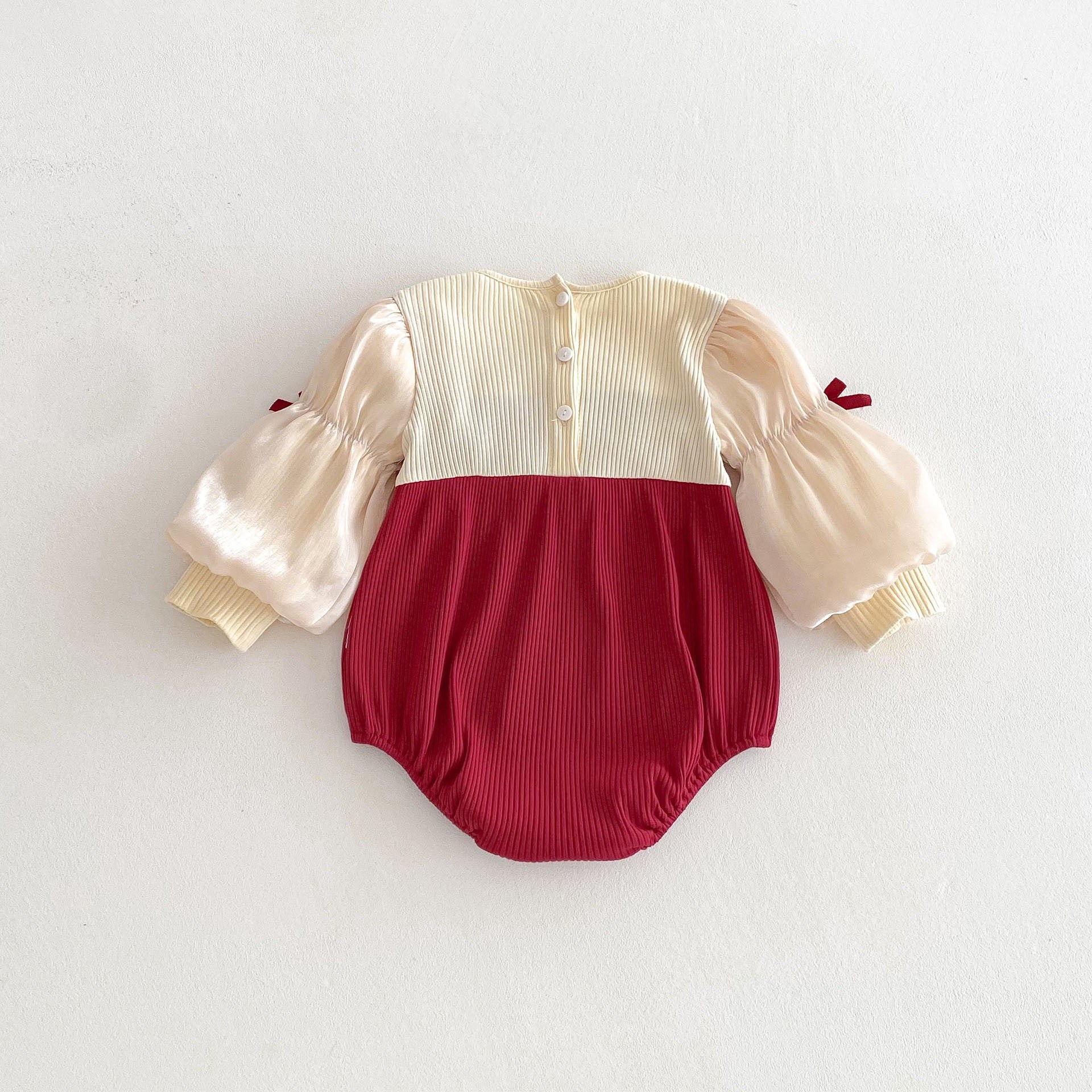 Velvet Cherry Puff Romper