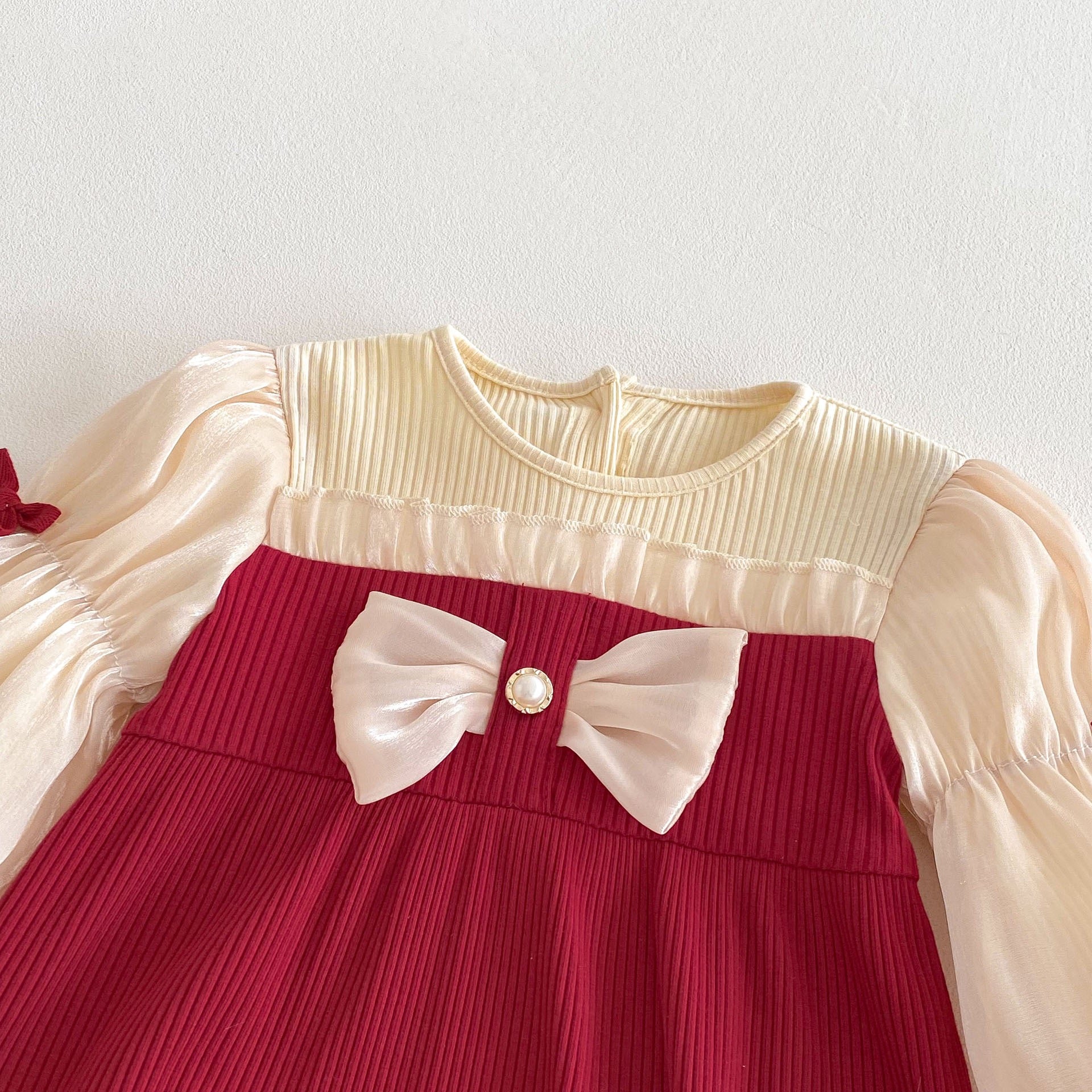 Velvet Cherry Puff Romper