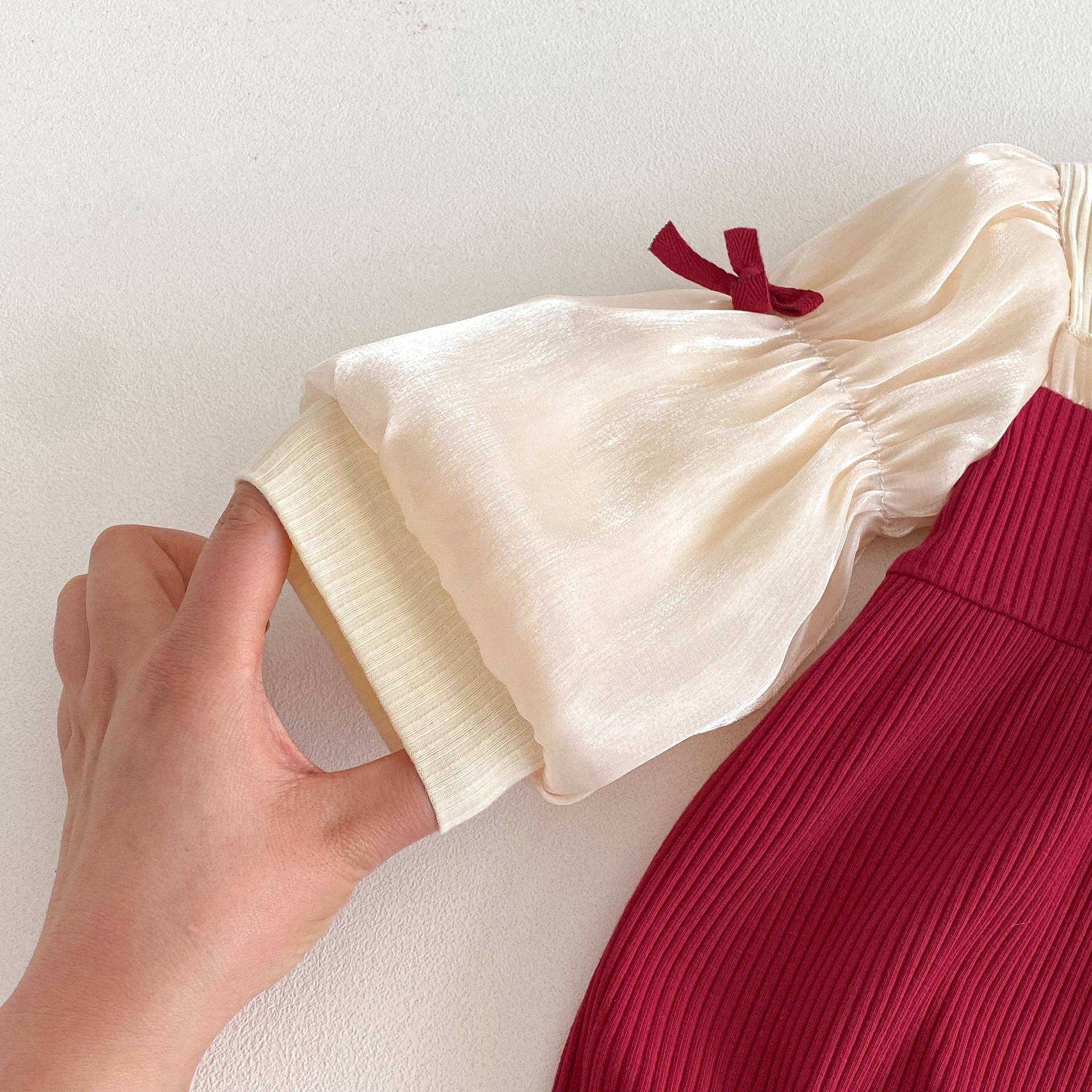 Velvet Cherry Puff Romper