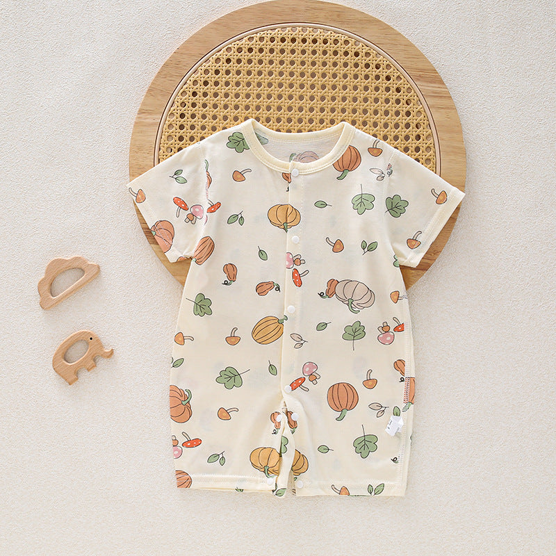 Baby Short Sleeve Boneless Jumpsuit Summer Newborn