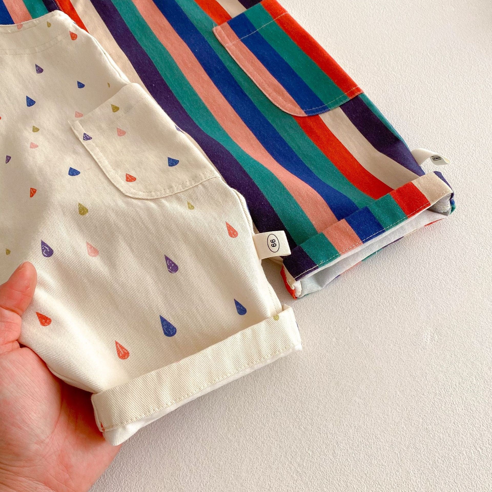 Raindrop & Rainbow – Baby Jumpsuit Duo