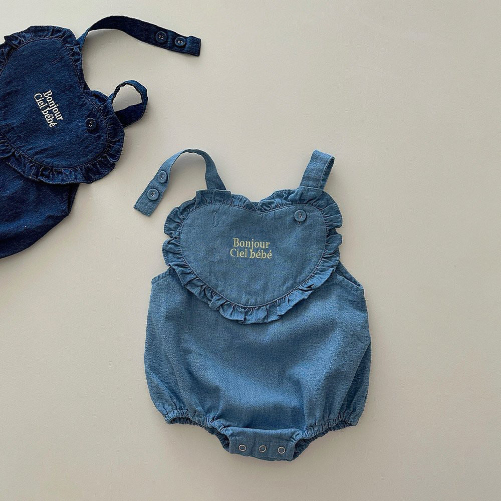 Baby Embroidery Denim Romper