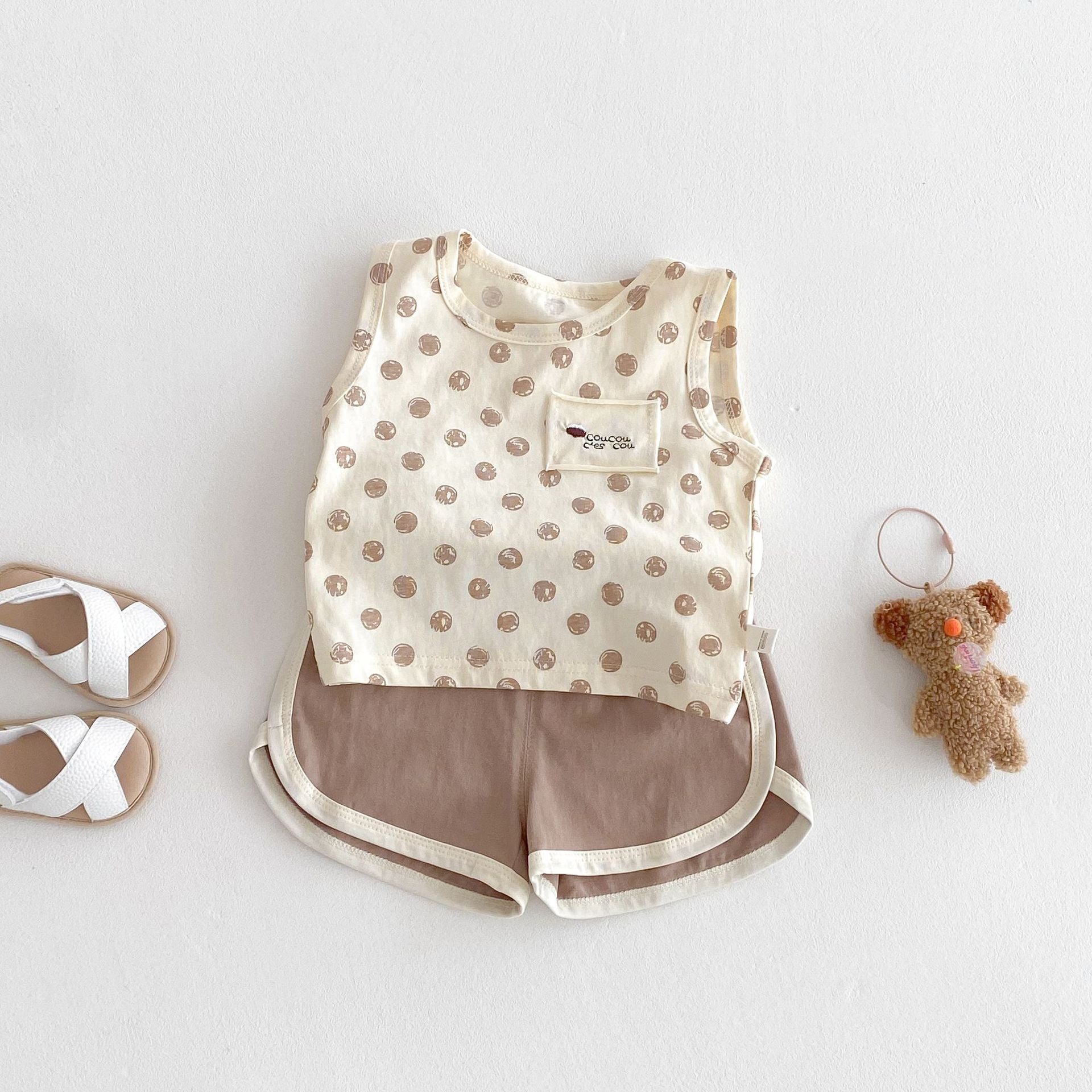 Fashion Camisole Solid Color Shorts Two-piece Set