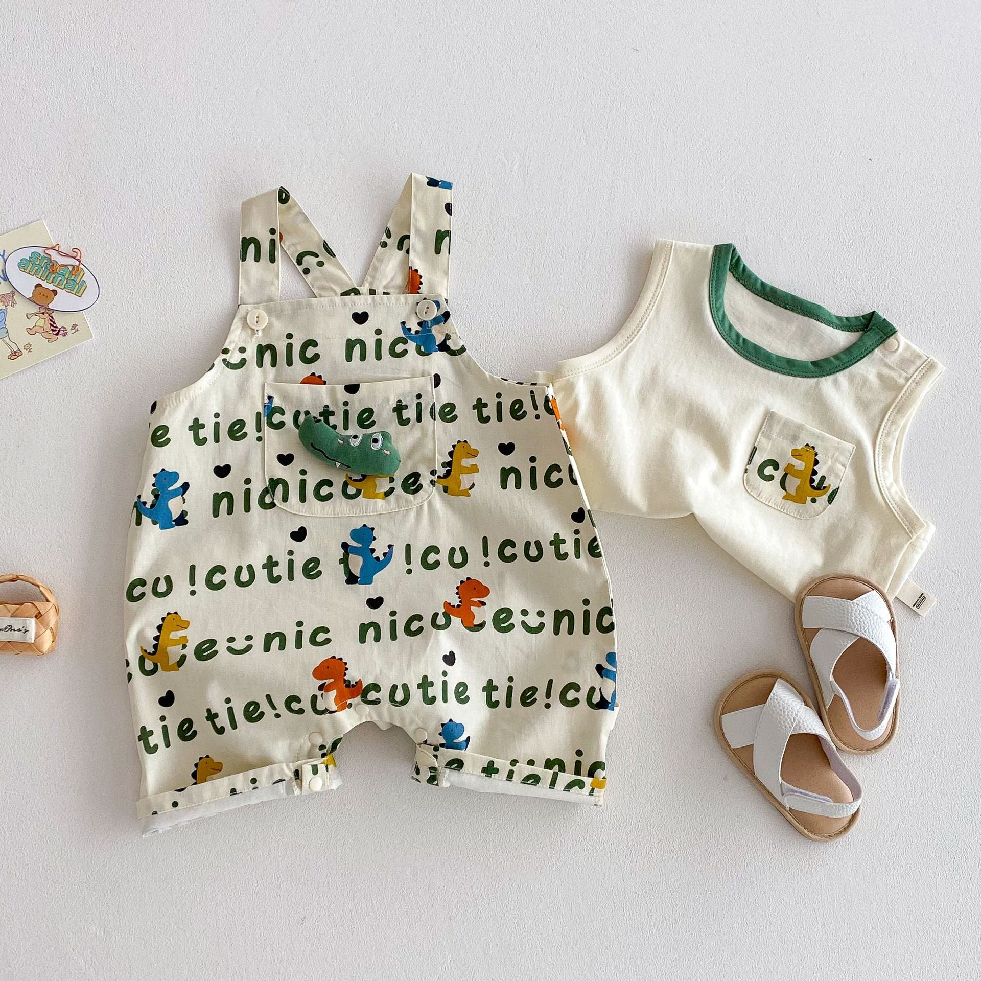 Cartoon Vest Baby Full Printing Suspender Pants Fashion