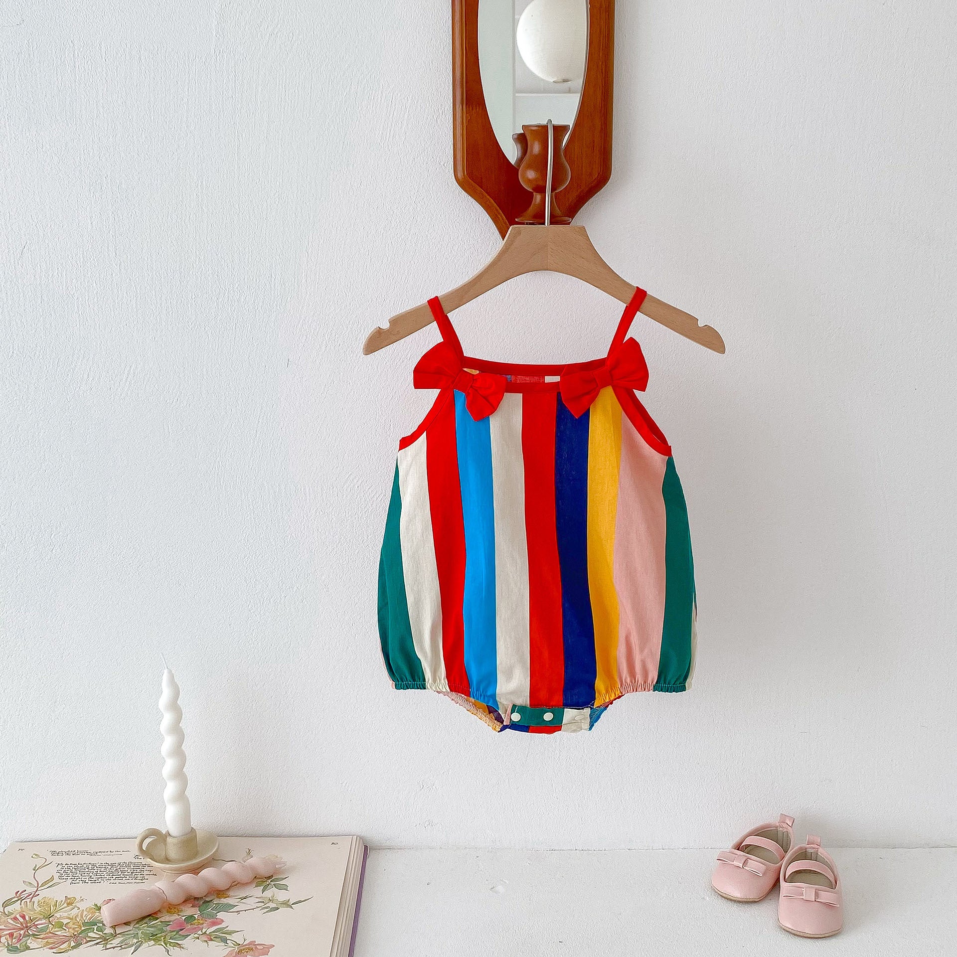 Carnival Stripe Bow Romper 🎨