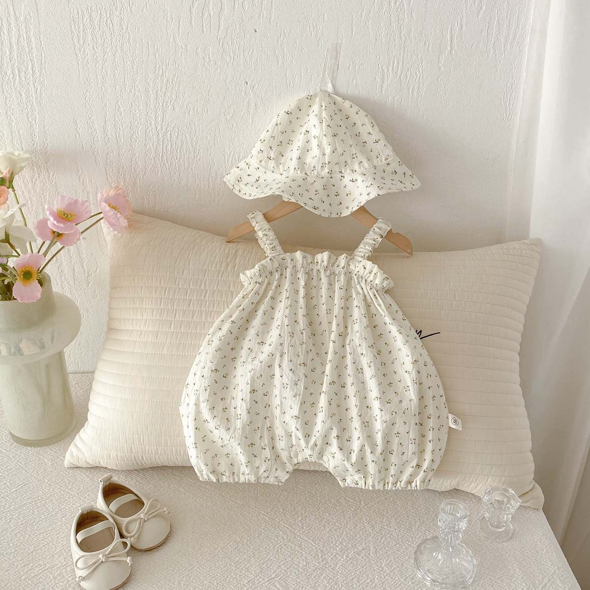 Thin With Shoulder-straps Romper Fashionable Floral Outwear