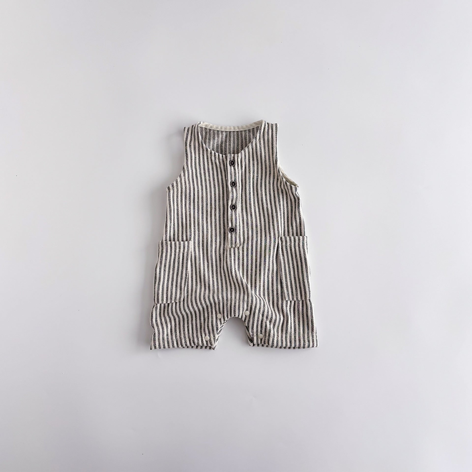 Striped Sleeveless Leotard Romper