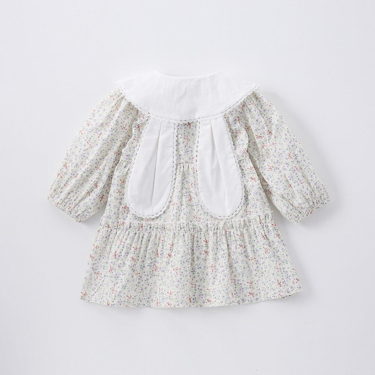 Bunny Blossom Dress – Ivory Floral 🐰🌿