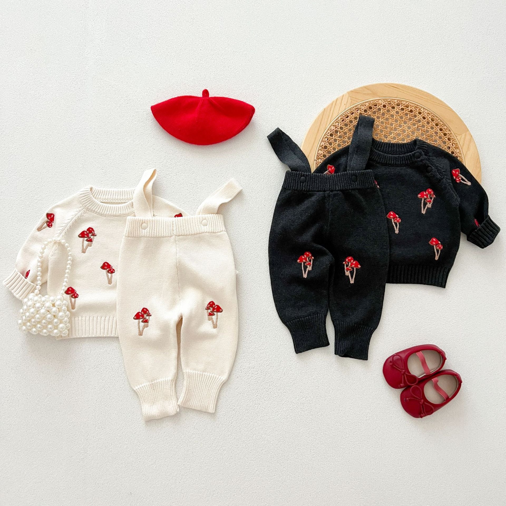Floral Sweater & Suspender Pants