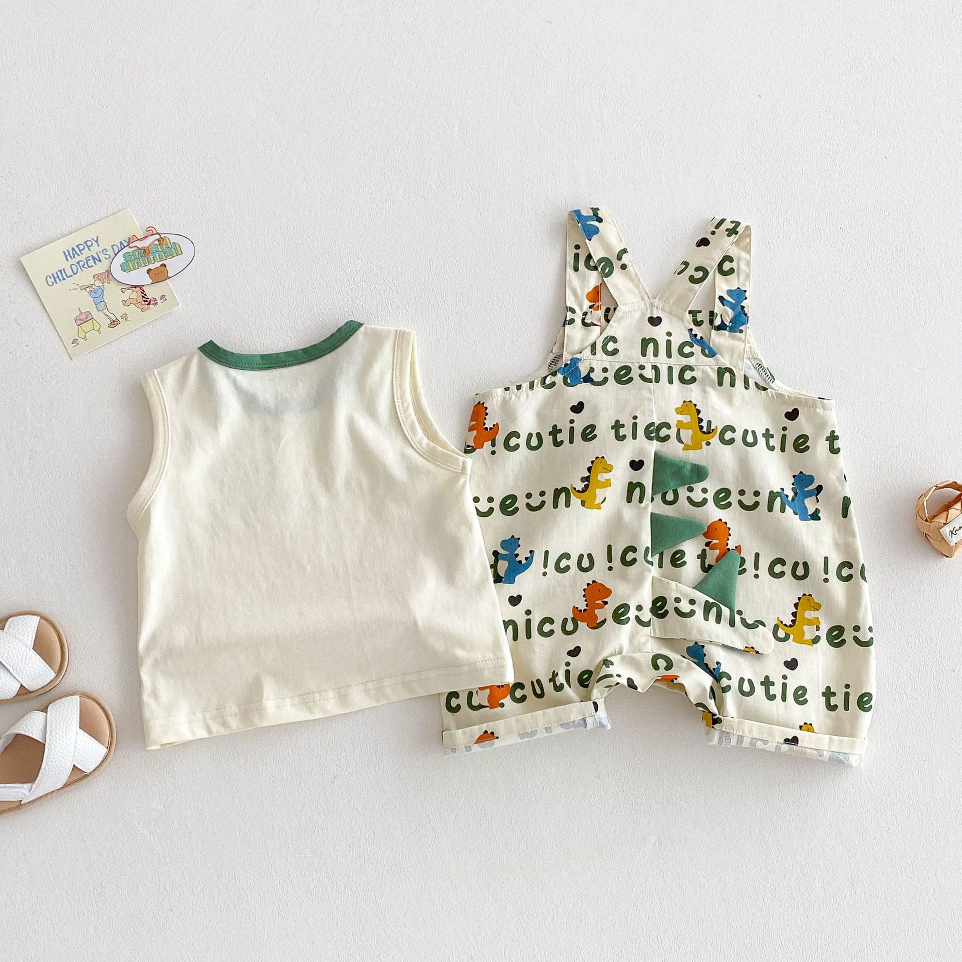 Cartoon Vest Baby Full Printing Suspender Pants Fashion