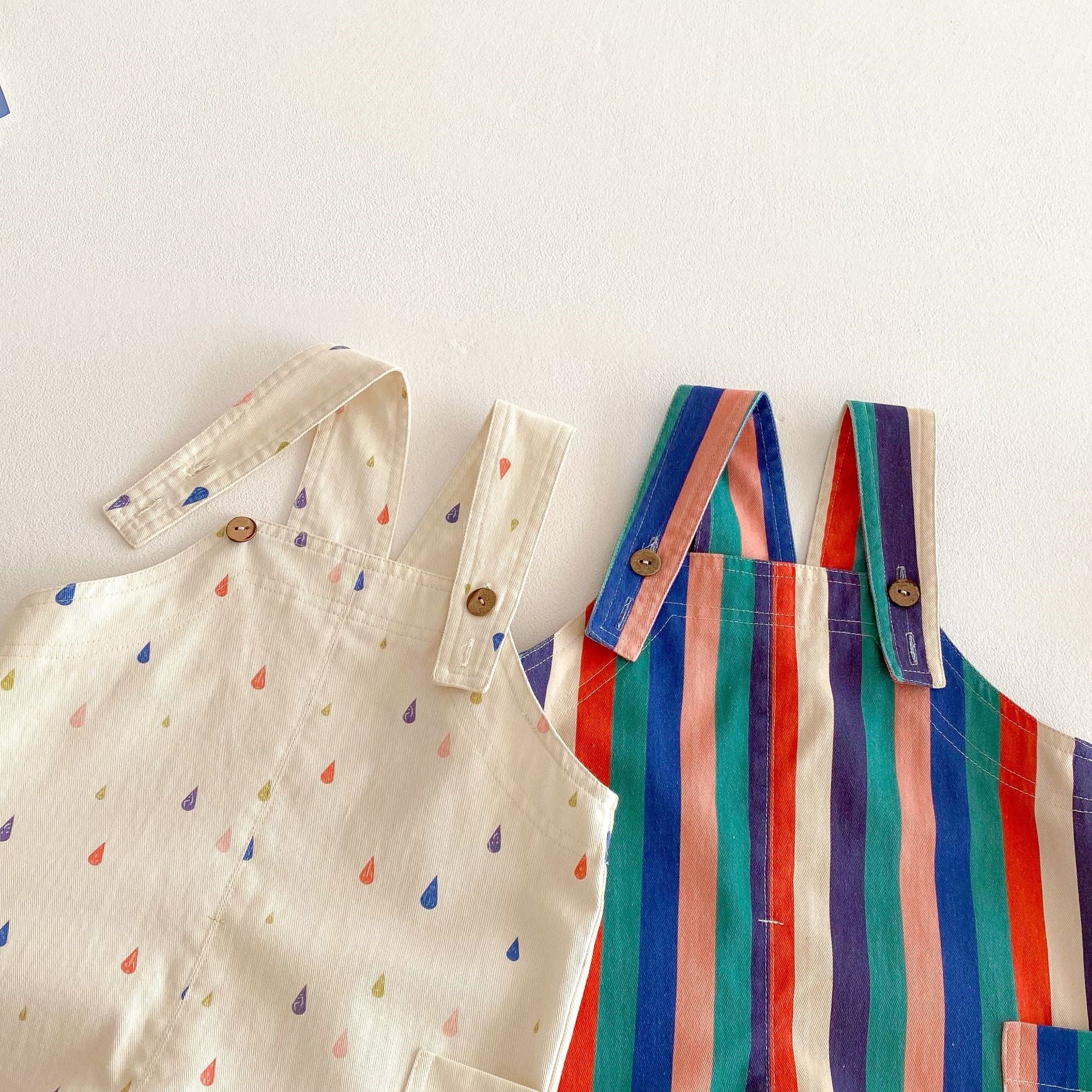Raindrop & Rainbow – Baby Jumpsuit Duo
