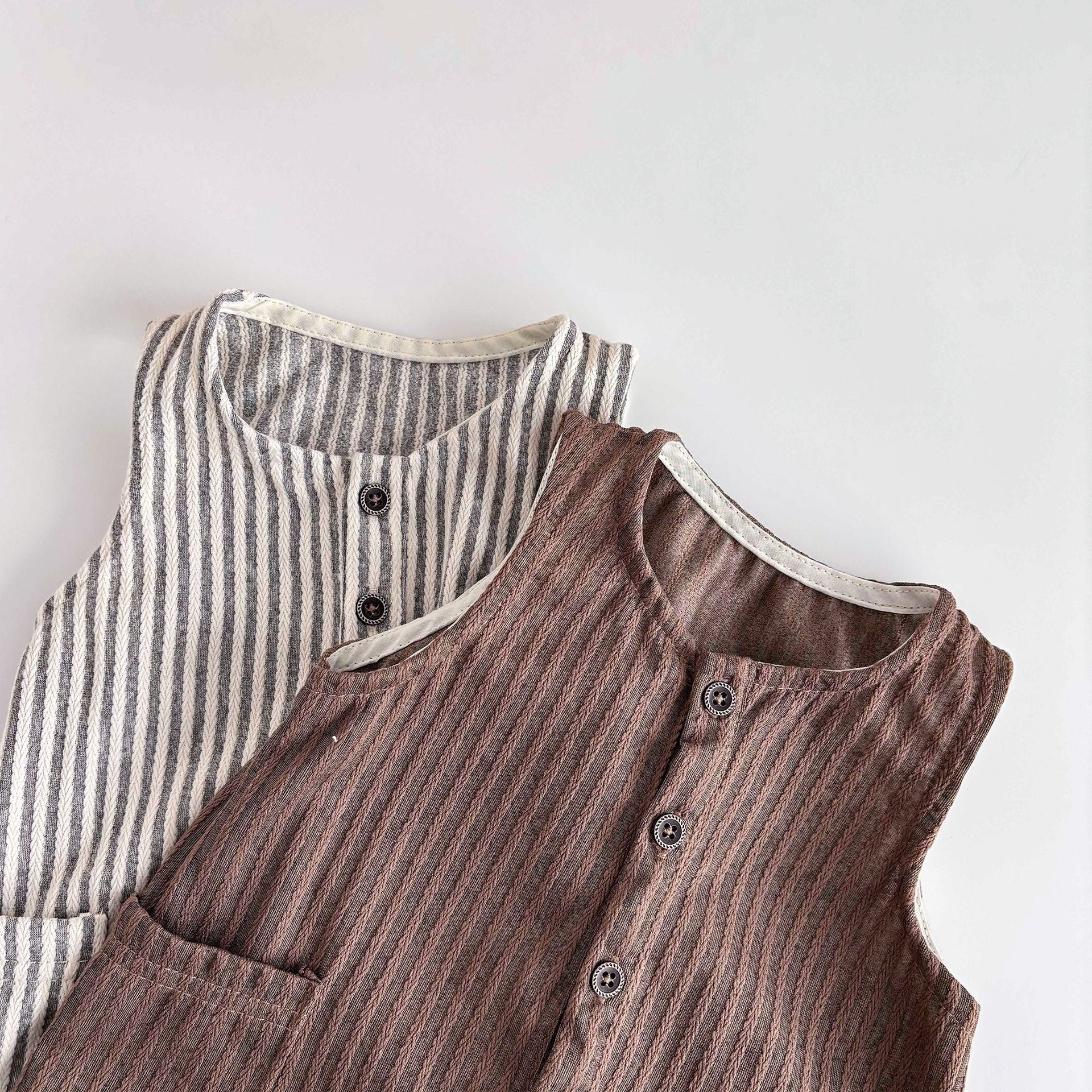 Striped Sleeveless Leotard Romper