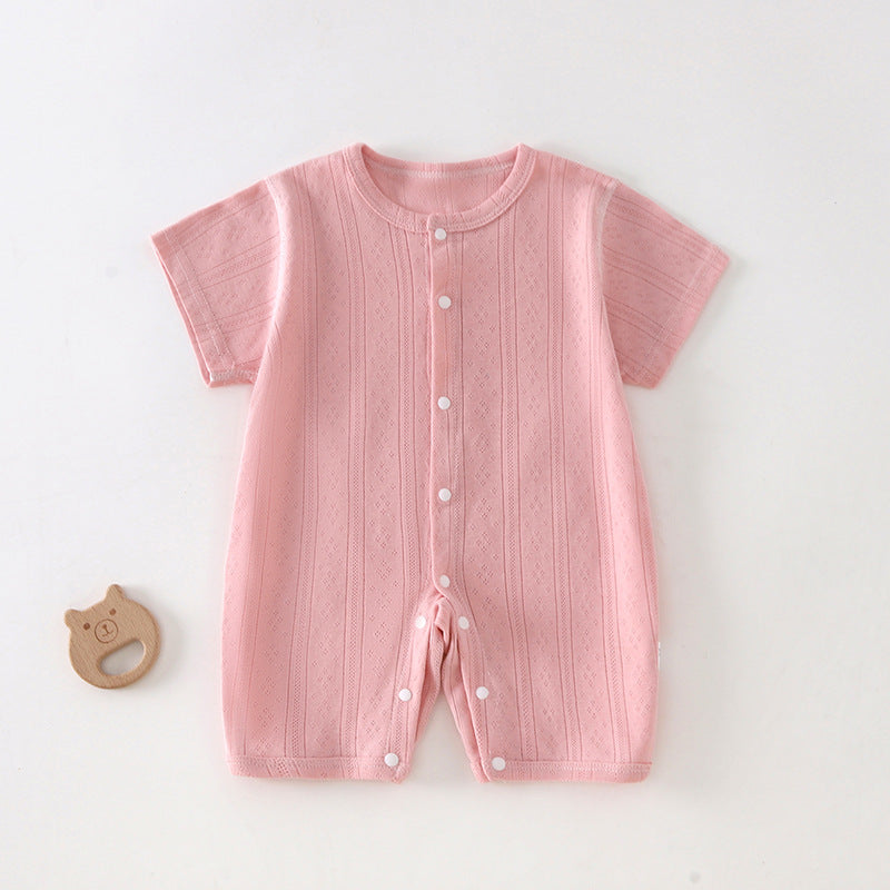 Baby Short Sleeve Rompers Summer Newborn Breathable Mesh Air Conditioning Clothes
