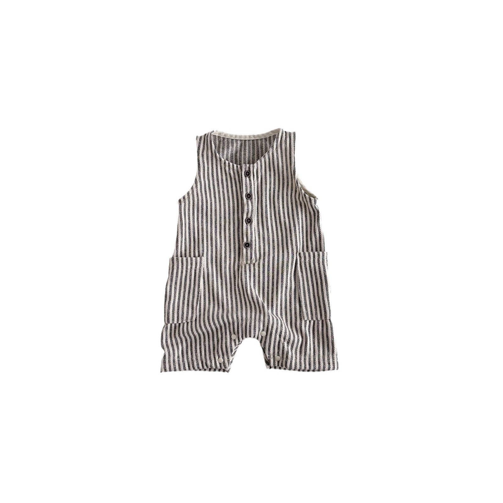 Striped Sleeveless Leotard Romper