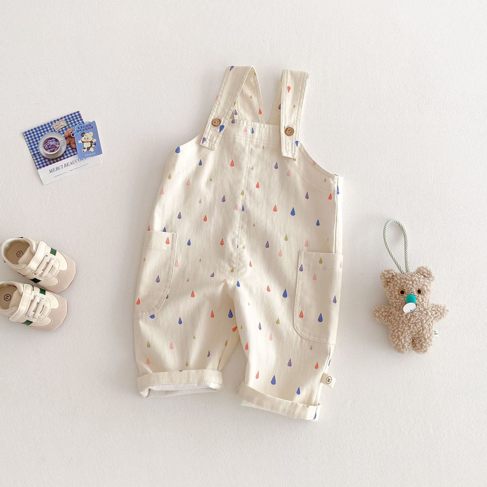 Raindrop & Rainbow – Baby Jumpsuit Duo