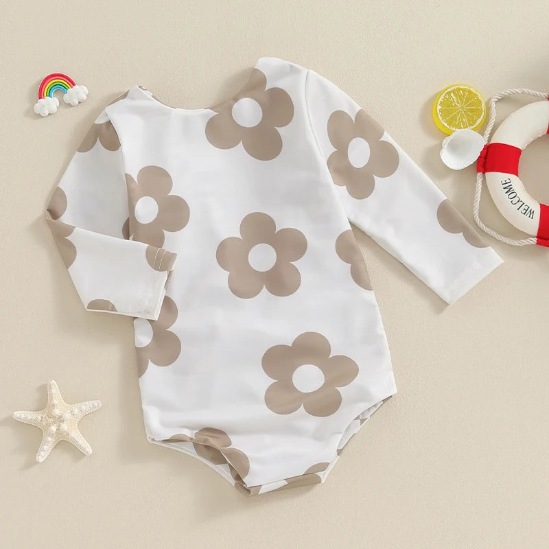 Floral Long Sleeve Swimsuits
