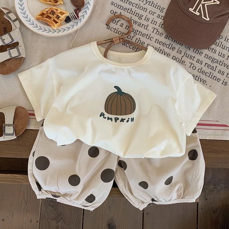 pumpkin printed short sleeve Tees