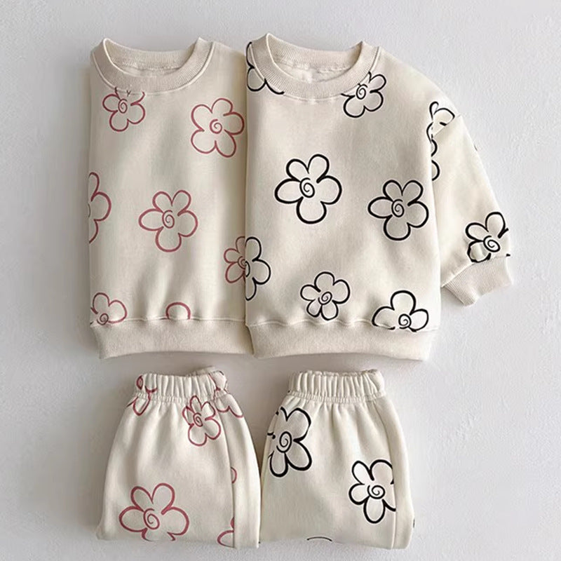 Floral Round Neck Pajamas