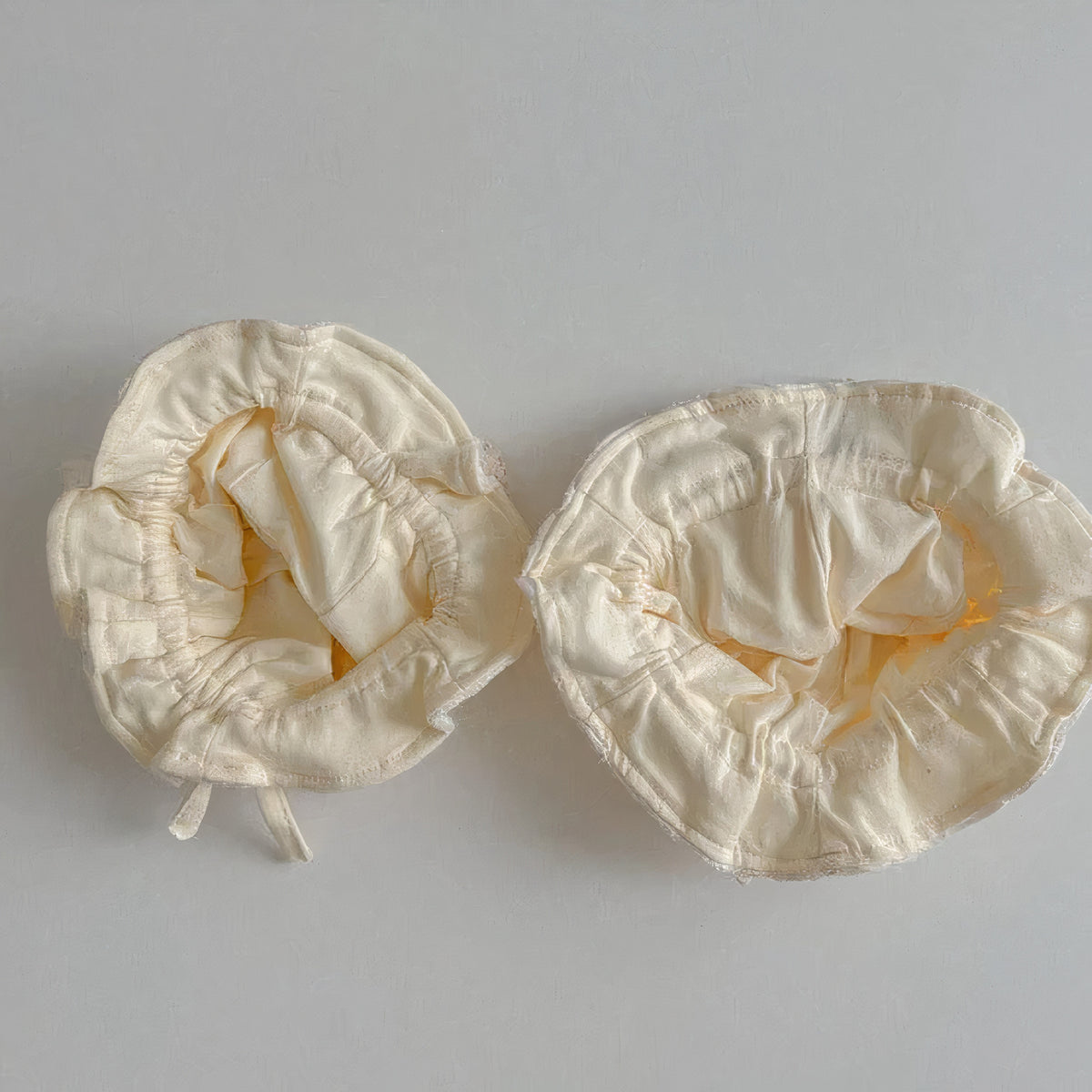 Inside view of cotton baby sun hats