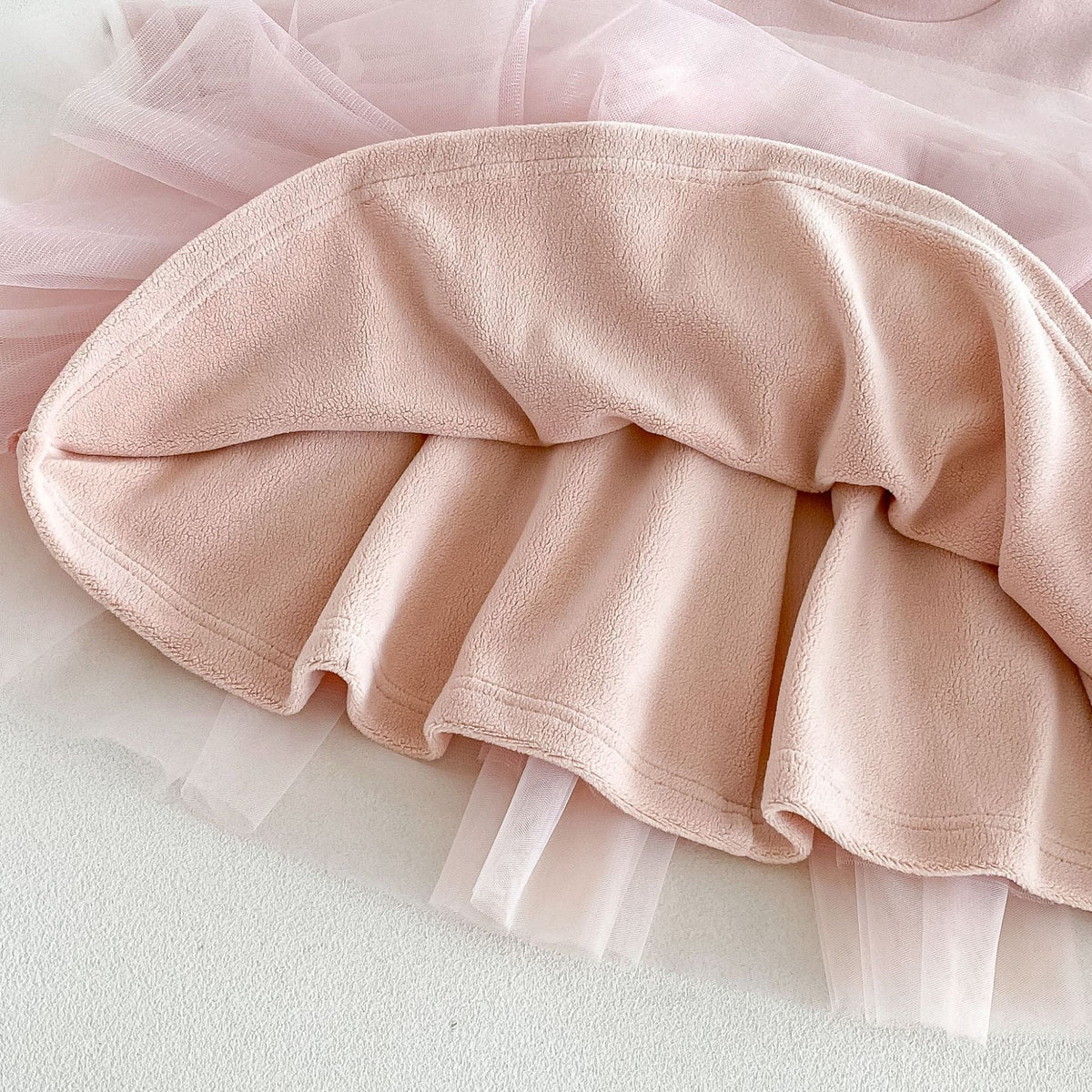 Inside the skirt showing the soft lining under the tulle