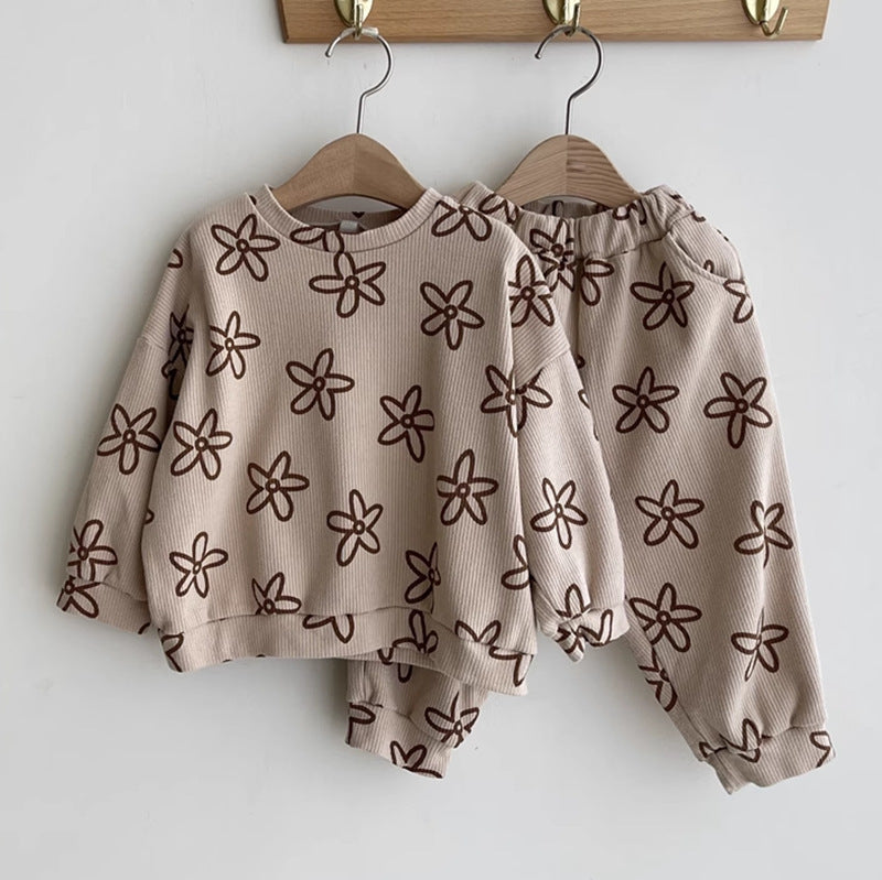 Floral Round Neck Pajamas