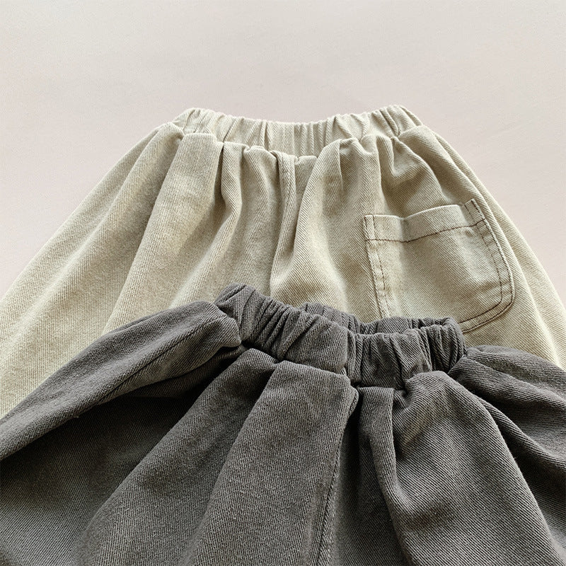Close-up of elastic waistband on harem pants