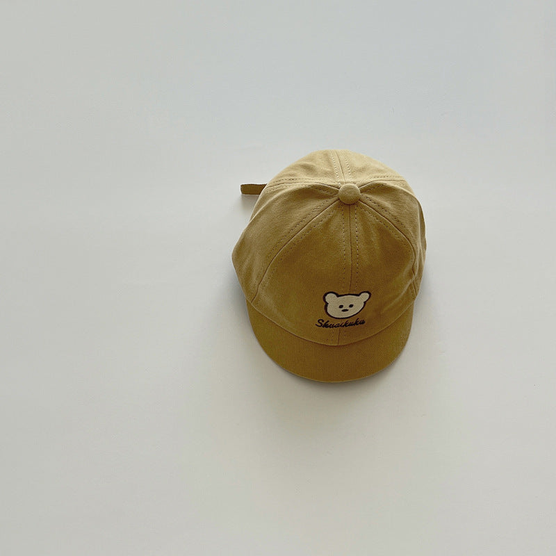 Mustard khaki bear cotton baby cap