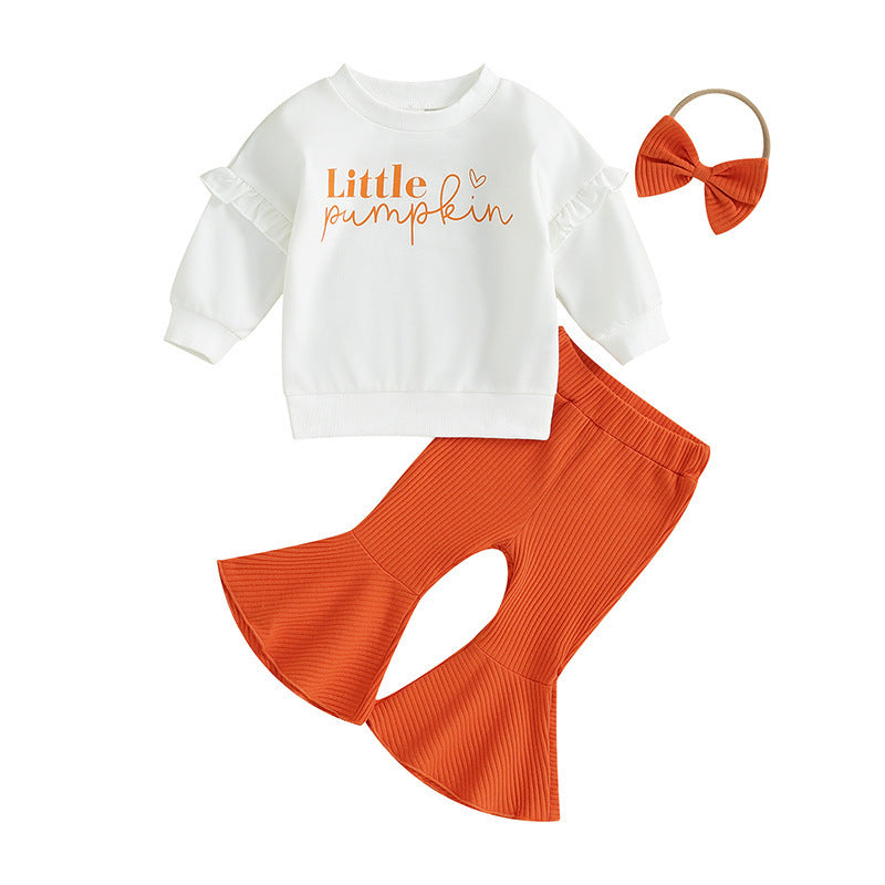 Little Pumpkin outfit on white background