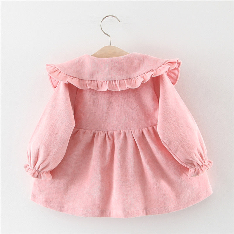 Back view of pink corduroy princess dress