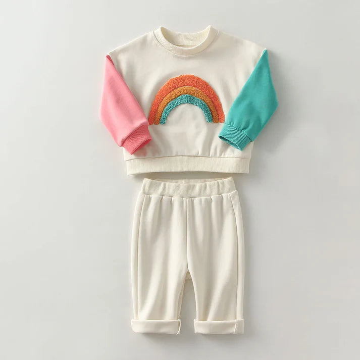 Rainbow sweatshirt and pants set