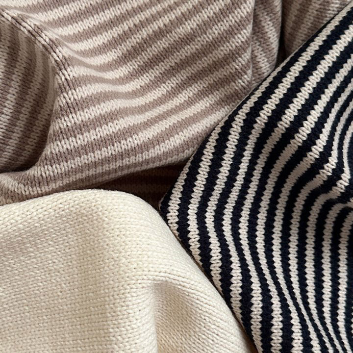 Close-up of striped knit texture