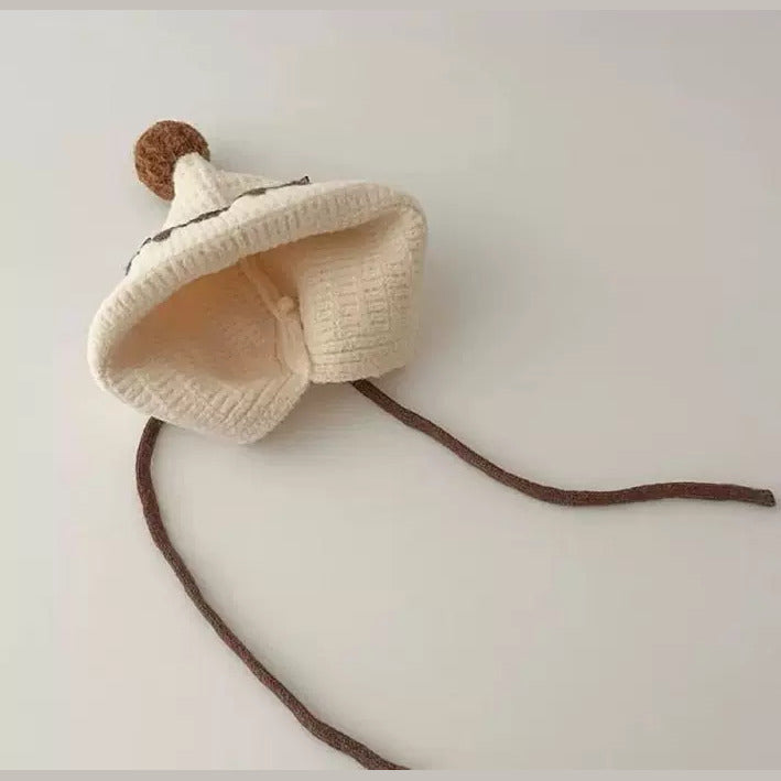 Inside of the knit bonnet showing the soft lining