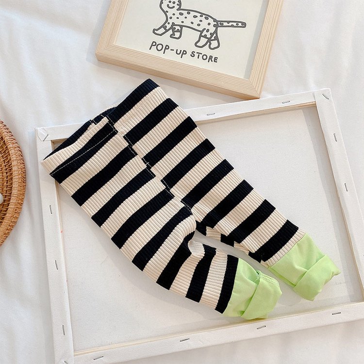 Smiling Face Sweatshirt & Striped Leggings Set