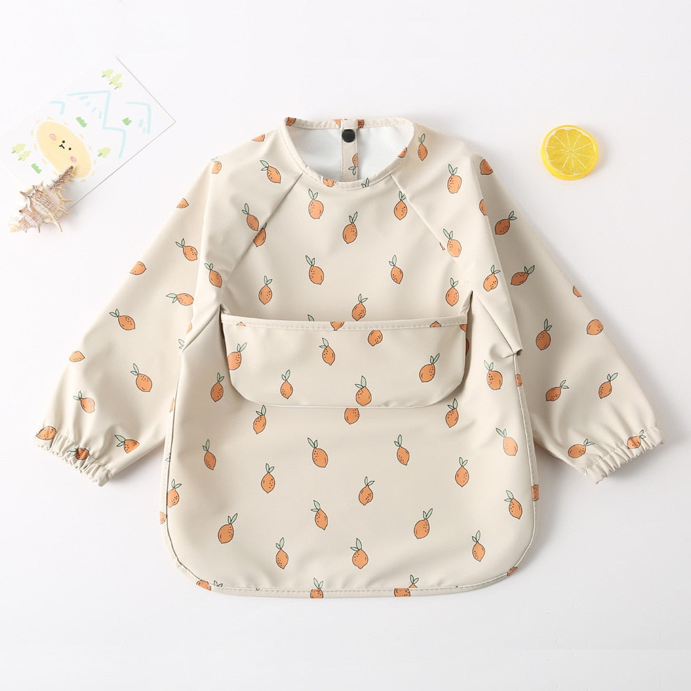 Colorful Print Bibs With Pocket