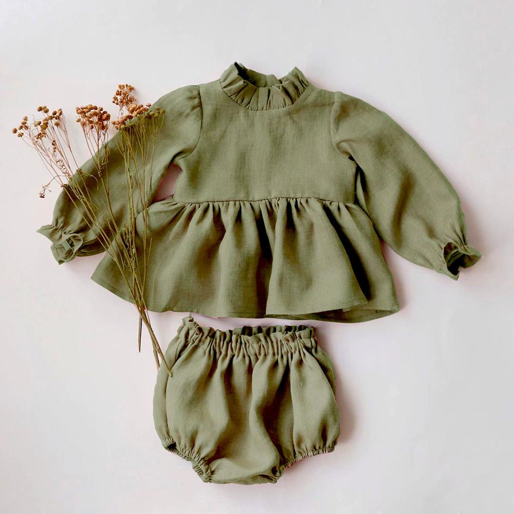 Vintage Linen Blouse & Shorts