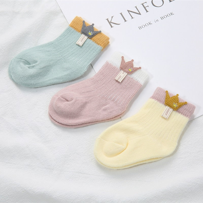 3 Pairs/Lot Cartoon Patch Socks