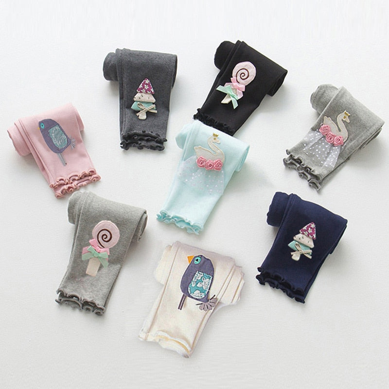 Embroidered Cartoon Colored Leggings