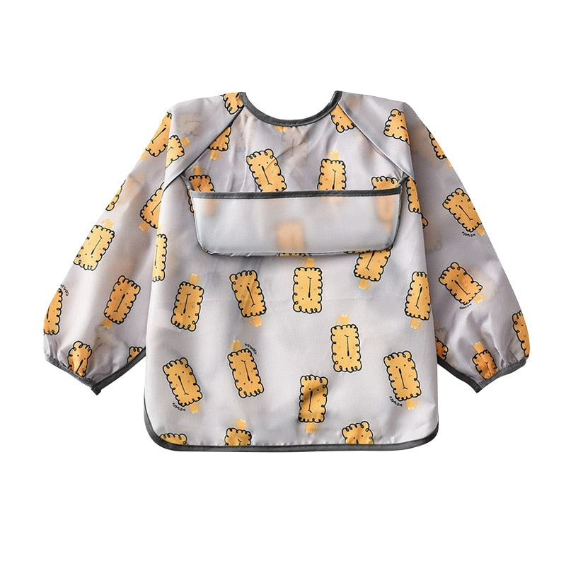Colorful Print Bibs With Pocket