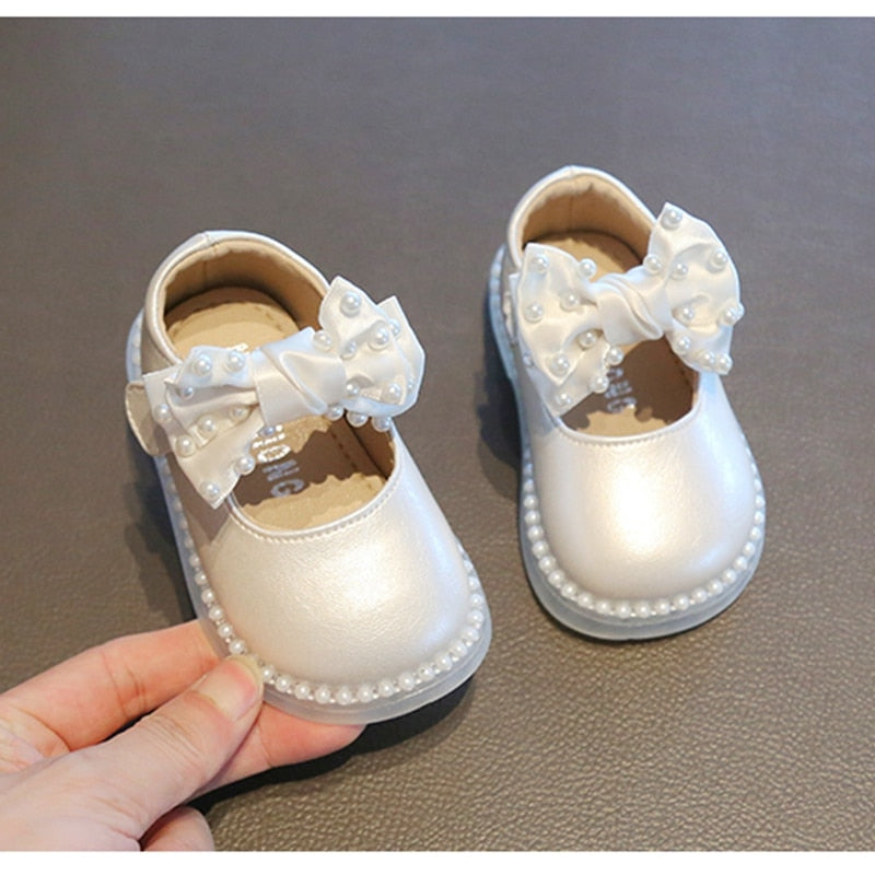 Pearls Bowknot Princess Shoes