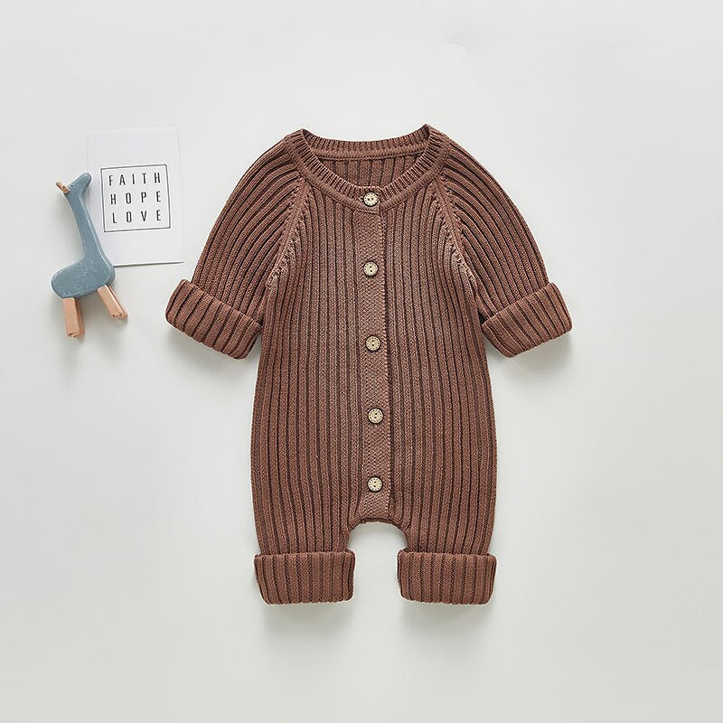 Ribbed Pattern Button Up Romper