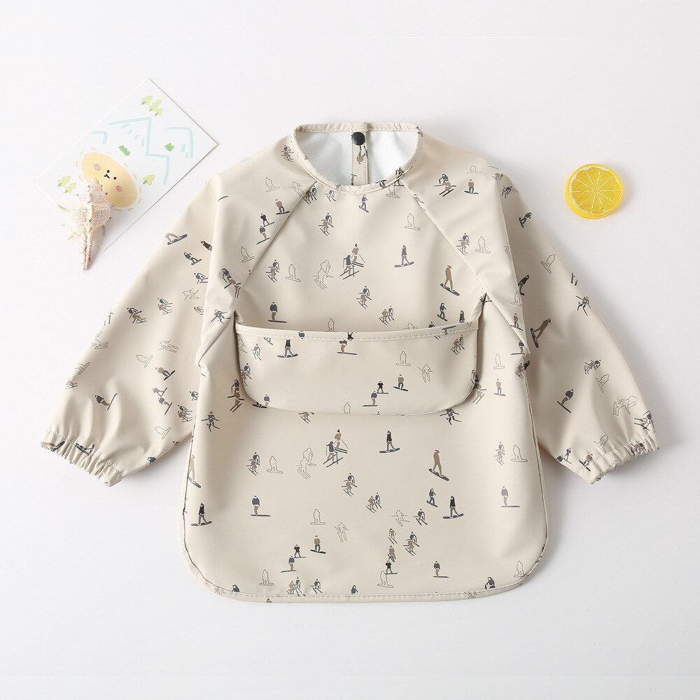 Colorful Print Bibs With Pocket