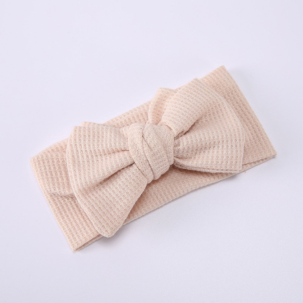 Waffle Double Layer Bow Knot Headband